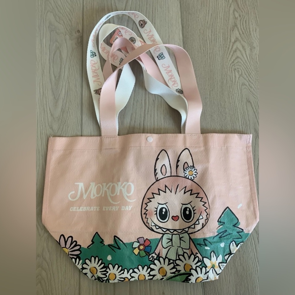 Popmart labubu mokoko shopping bag pink NWT